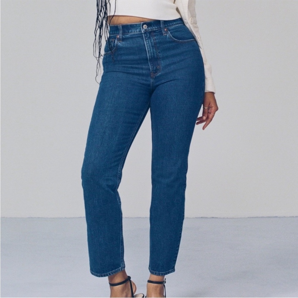 NWT Abercrombie & Fitch The Ankle Straight Ultra High Rise Jeans Size 20R 35